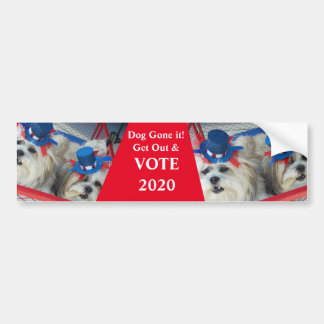 Bumper Sticker Hund Borta det! OMRÖSTNING Bildekal