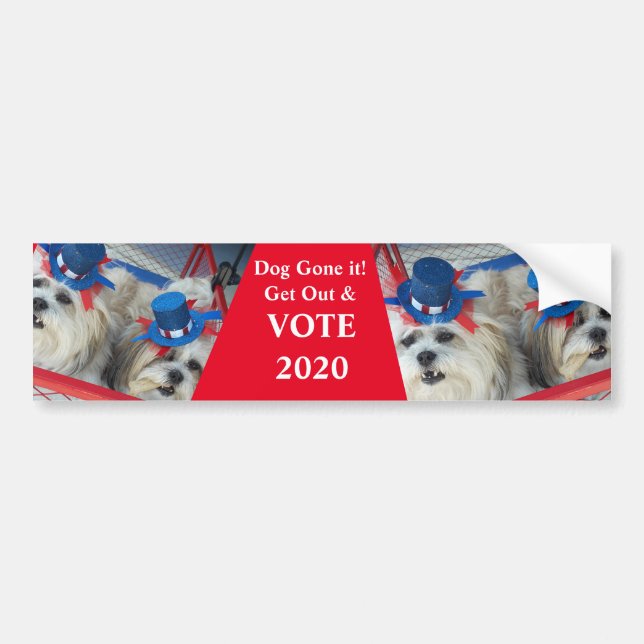 Bumper Sticker Hund Borta det! OMRÖSTNING Bildekal (Framsidan)