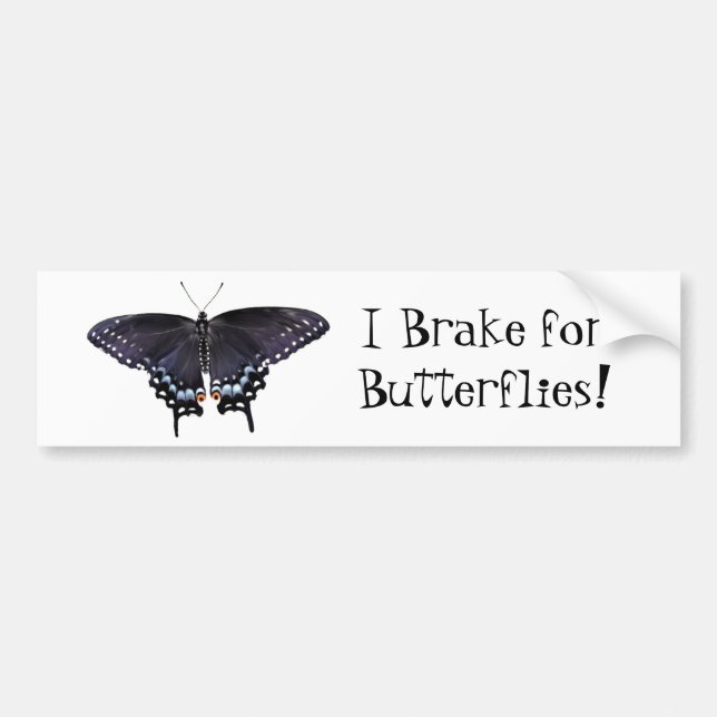 Bumper Sticker I Broke for Butterflies Swallowtail Bildekal (Framsidan)
