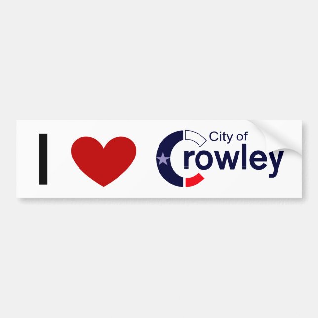 Bumper Sticker - I kärlek Crowley, TX Bildekal (Framsidan)