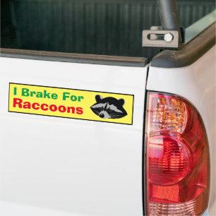 Bumper Sticker - jag brinner för tvättbjörnar Bildekal