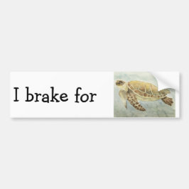Bumper Sticker - Jag bromsar för havssköldpaddor Bildekal