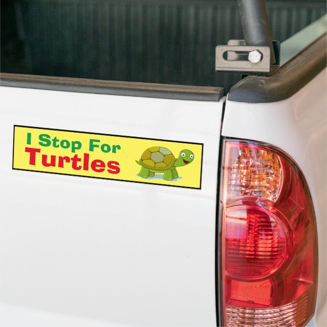 Bumper Sticker - jag stannar för Turtles Bildekal (På lastbil)