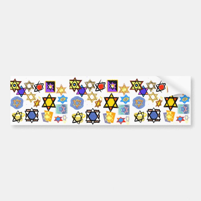 BUMPER STICKER JEWISH STARS BILDEKAL (Framsidan)