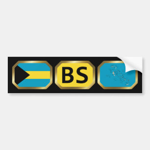 Bumper Sticker-kod för Bahamas Flagga Bildekal