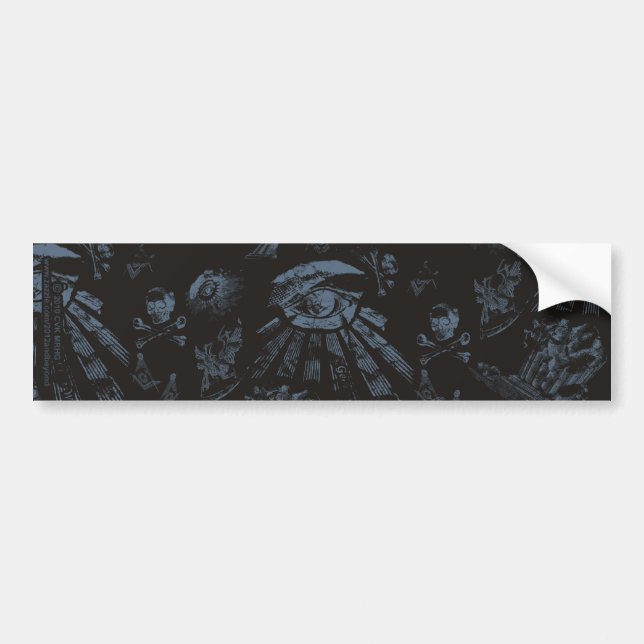 Bumper Sticker Masonic Fantasy Blue Bildekal (Framsidan)