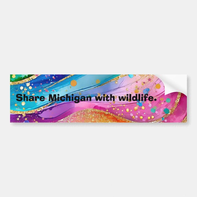 Bumper Sticker  Michigan med Wildlife Bildekal (Framsidan)