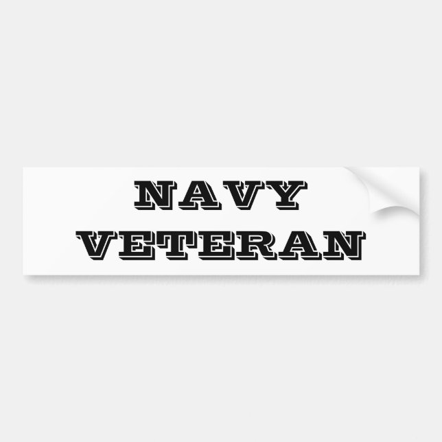 Bumper Sticker Navy Veteran Bildekal (Framsidan)