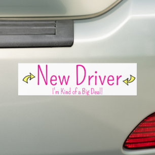 Bumper Sticker New Driver, jag är en stor affär! Bildekal