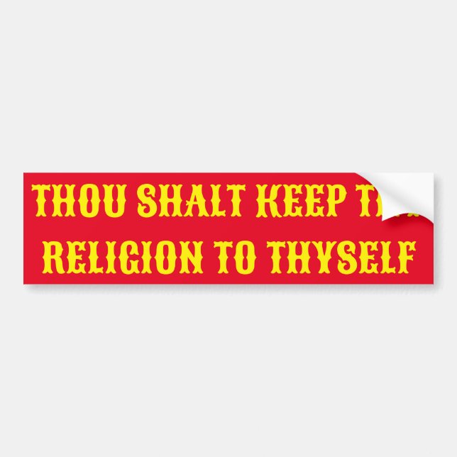 Bumper Sticker, på RELIGIÖSA FREEDOM Bildekal (Framsidan)