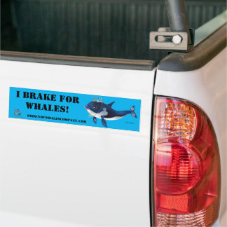 Bumper Sticker Princess Starr I Brake for Whales Bildekal