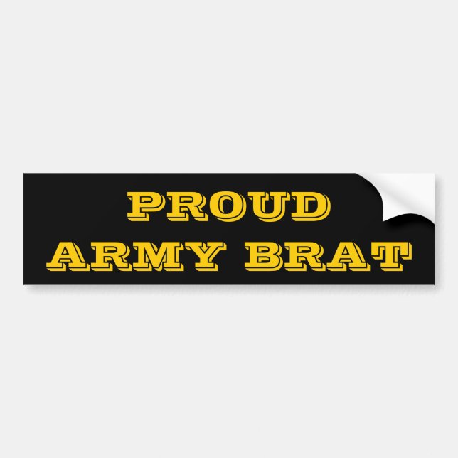 Bumper Sticker Proud Army Brat Bildekal (Framsidan)