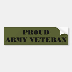 Bumper Sticker Proud Army Veteran Bildekal
