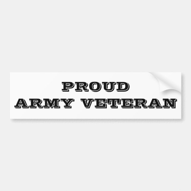 Bumper Sticker Proud Army Veteran Bildekal (Framsidan)