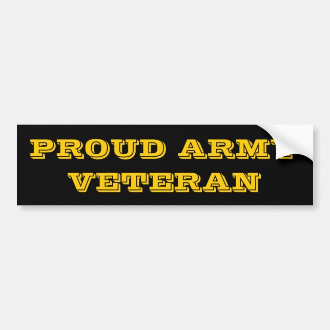 Bumper Sticker Proud Army Veteran Bildekal (Framsidan)