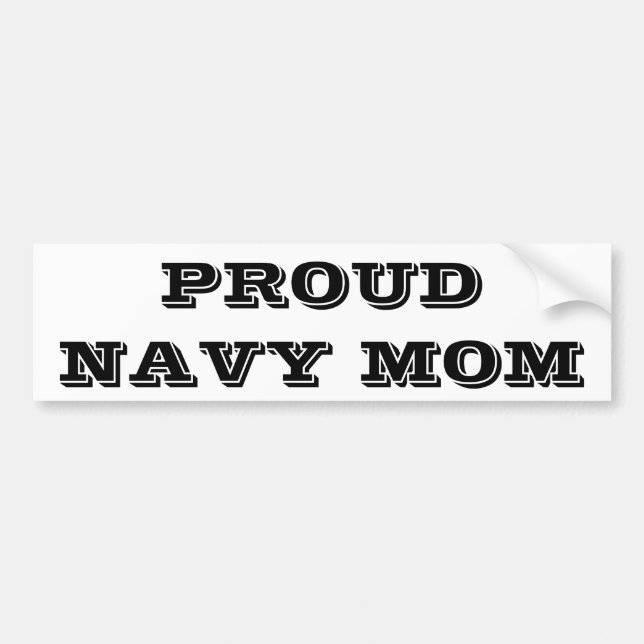 Bumper Sticker Proud Navy Mamma Bildekal (Framsidan)