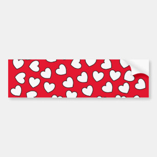 Bumper Sticker Red White Heartors Bildekal