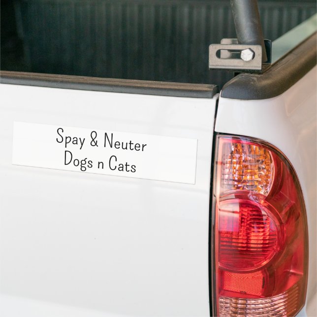 Bumper Sticker Spay & Neuter Dogs & Cats Bildekal (På lastbil)