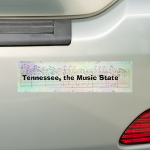 Bumper Sticker Tennessee Music State Bildekal