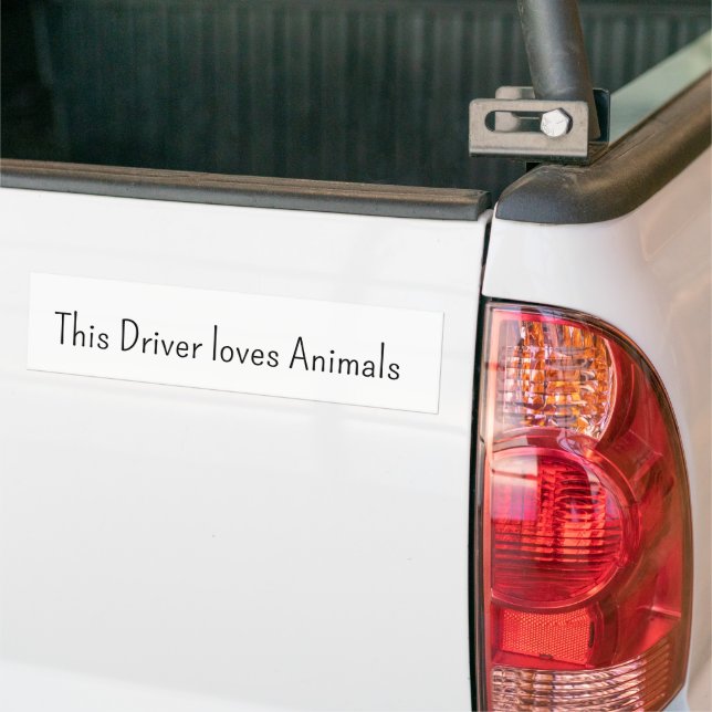 Bumper Sticker This Driver loves Animals Bildekal (På lastbil)