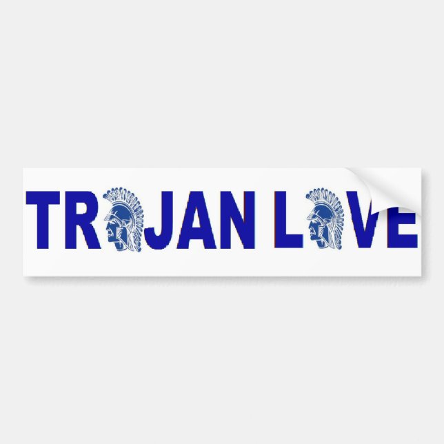 Bumper Sticker Trojan Kärlek Bildekal (Framsidan)