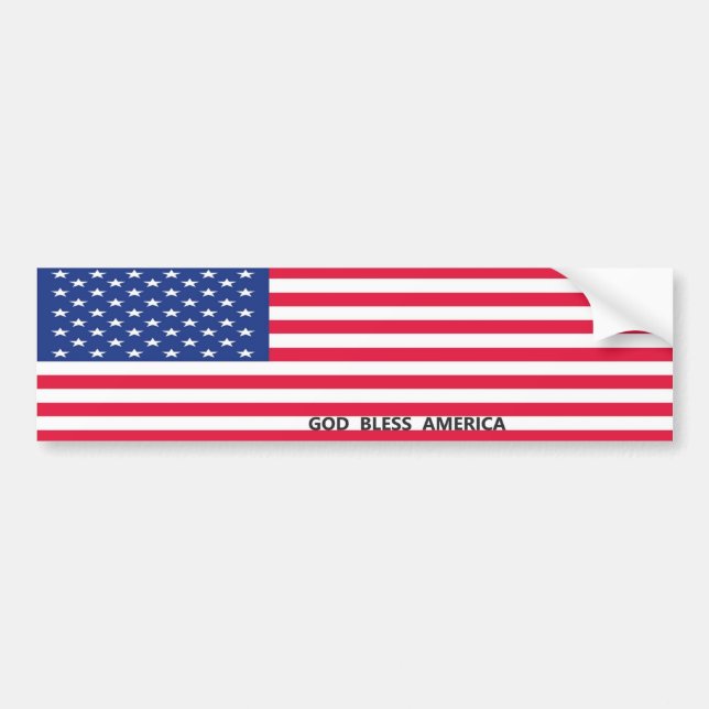 Bumper Sticker - Välsigna dig Amerika Bildekal (Framsidan)