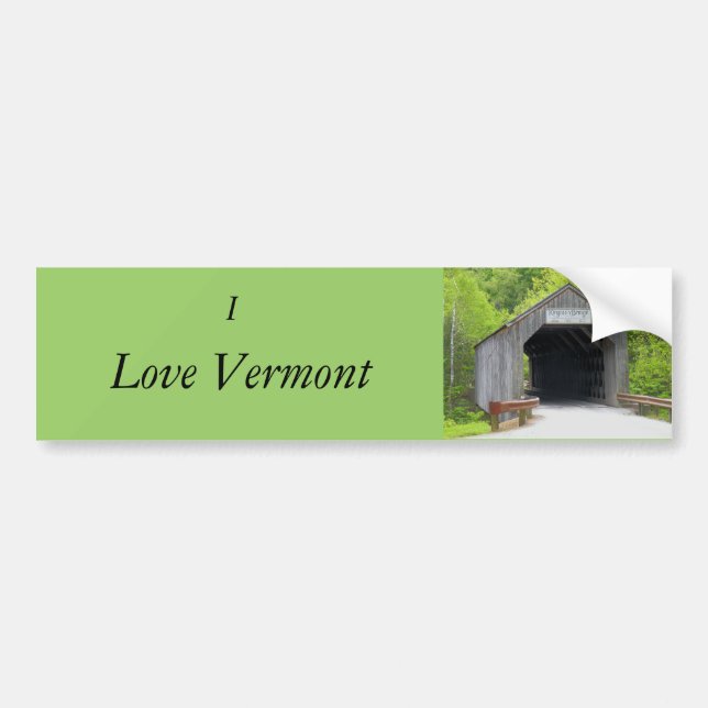 Bumper Sticker, Vermont Covered Bridge Bildekal (Framsidan)