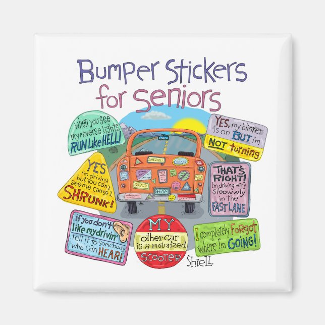 Bumper Stickers for Seniors Magnet (Framsidan)