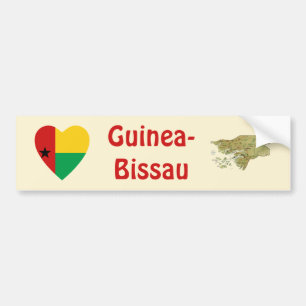 Bumperskydd med hjärta, flagg och karta för Guinea Bildekal