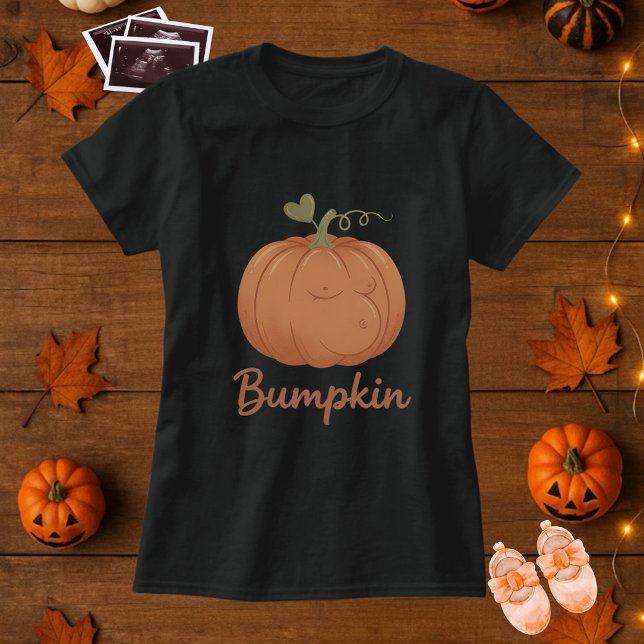 Bumpkin Halloween Moderskap Tee; Cute Pumpkin Bump T Shirt (Skapare uppladdad)