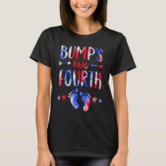 Bump's First 4th Of July Pregnancy Independence Da T Shirt (Framsida)