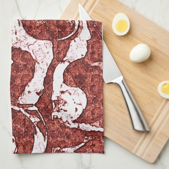 Bumpy rocky coral and white spots kökshandduk (Vikt i Fjärdedel)