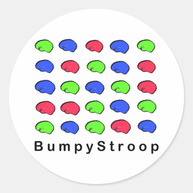 Bumpy Stroop Runt Klistermärke (Framsida)