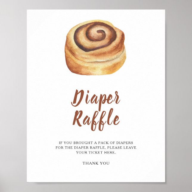 Bun baby shower - blöja lotteri affisch (Framsidan)