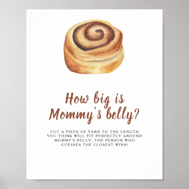 Bun baby shower Hur stor är mammans mage spel  Poster (Framsidan)