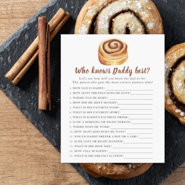 Bun baby shower - Spelet Vem känner pappa bäst (Skapare uppladdad)