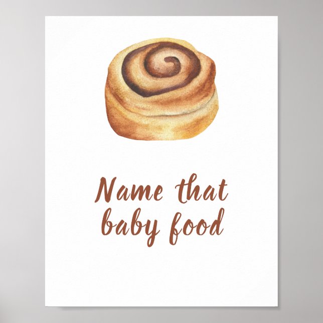 Bun cinnamon baby shower Barnmatslek Poster (Framsidan)