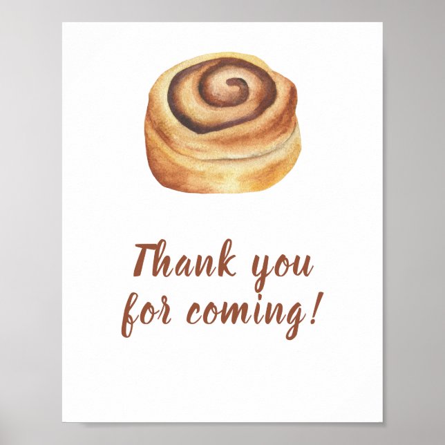 Bun cinnamon baby shower Tack Poster (Framsidan)