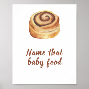 Bun cinnamon babydusch Baby Matchspel Poster