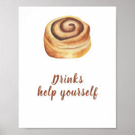 Bun cinnamon babydusch Drinks Poster
