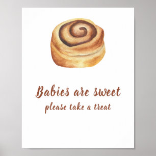 Bun cinnamon babydusch Spädbarn är söt Poster