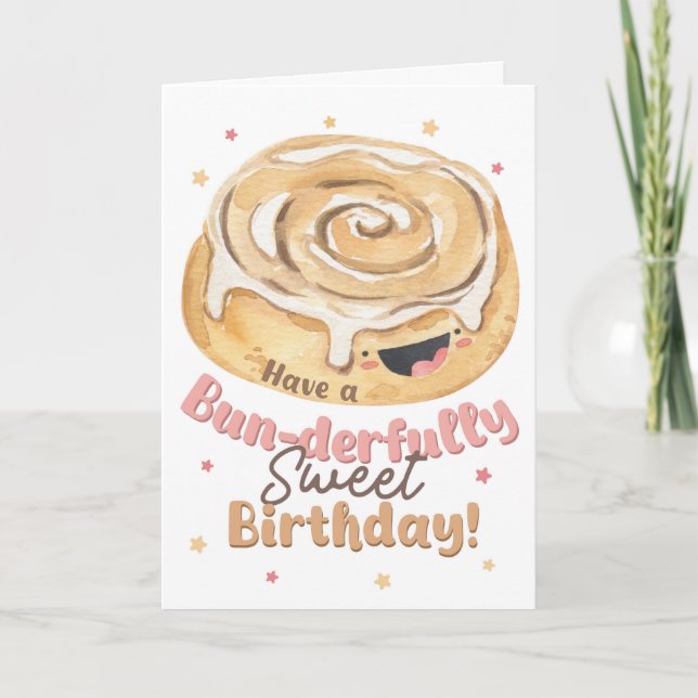 Bun-derfull Födelsedag | Kanelbullekort Kort (Framsida)
