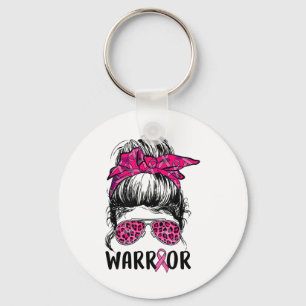 Bun Gles Wear Pink Warrior Bröstcancer Medvetenhet Nyckelring