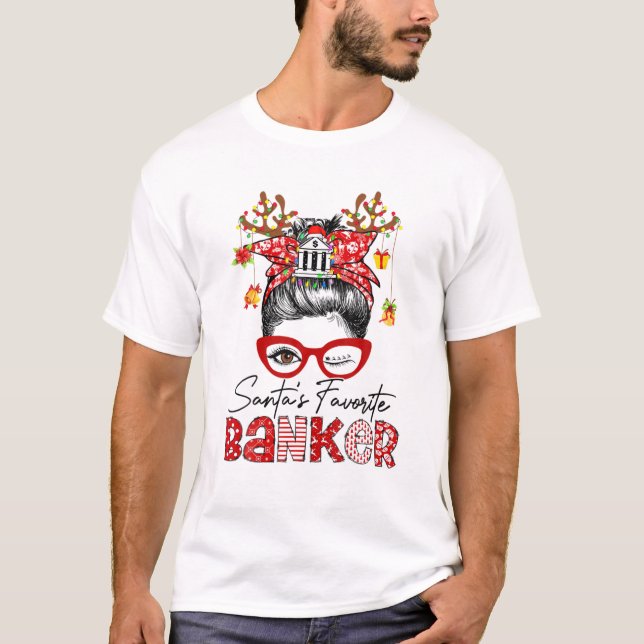 Bun Hair Julgran T Shirt (Framsida)
