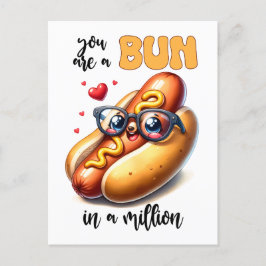 Bun i en miljon Hotdog Punny Funny Valentine Vykort