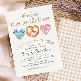 Bun i Oven Baby Shower Bread Blommigt Heeart Inbjudningar