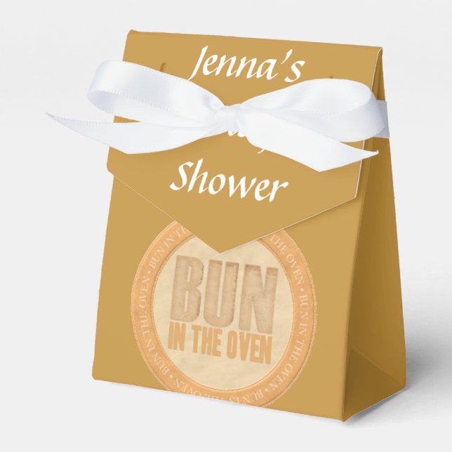 Bun i Oven Baby Shower Favor Box Presentaskar (Framsidan Sidan)