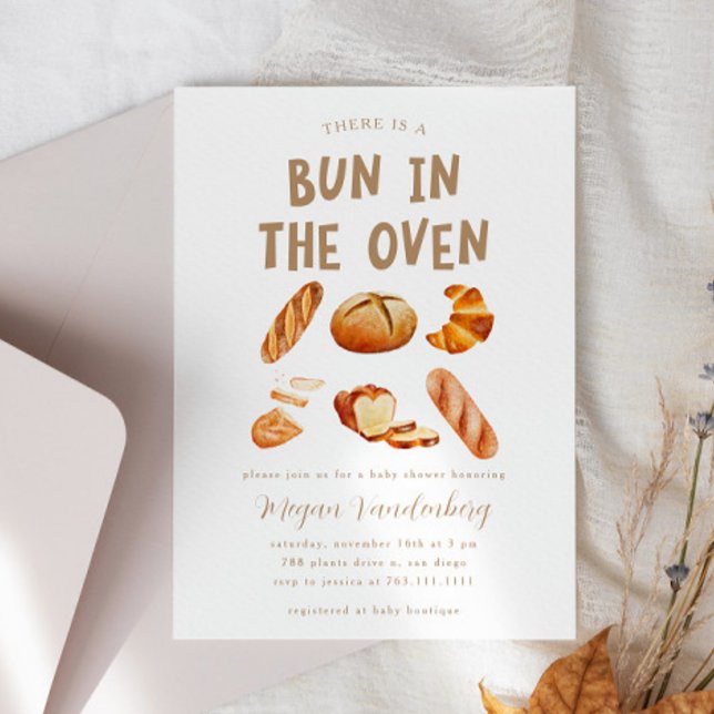 Bun i Oven Baby Shower-inbjudan Inbjudningar (Skapare uppladdad)