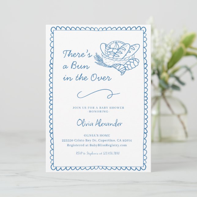 Bun i Oven Baby Shower Inbjudningar (Stående Fram)
