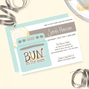 Bun i Oven Baby Shower Inbjudningar